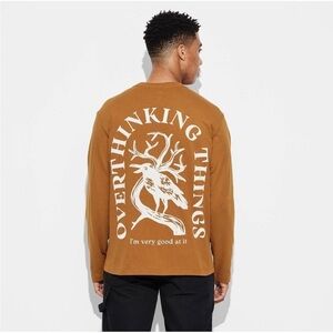 Original Use Brown Graphic Long Sleeve Shirt Gender Neutral Size XL | NWT